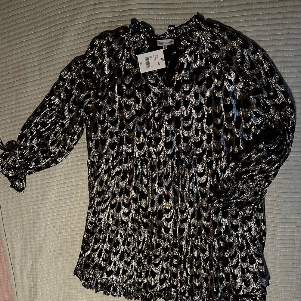 Gibson Latimer Black and Gold Dress